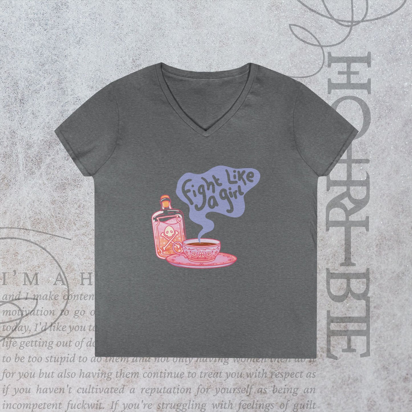 "Fight Like a Girl" - V-Neck T-Shirt