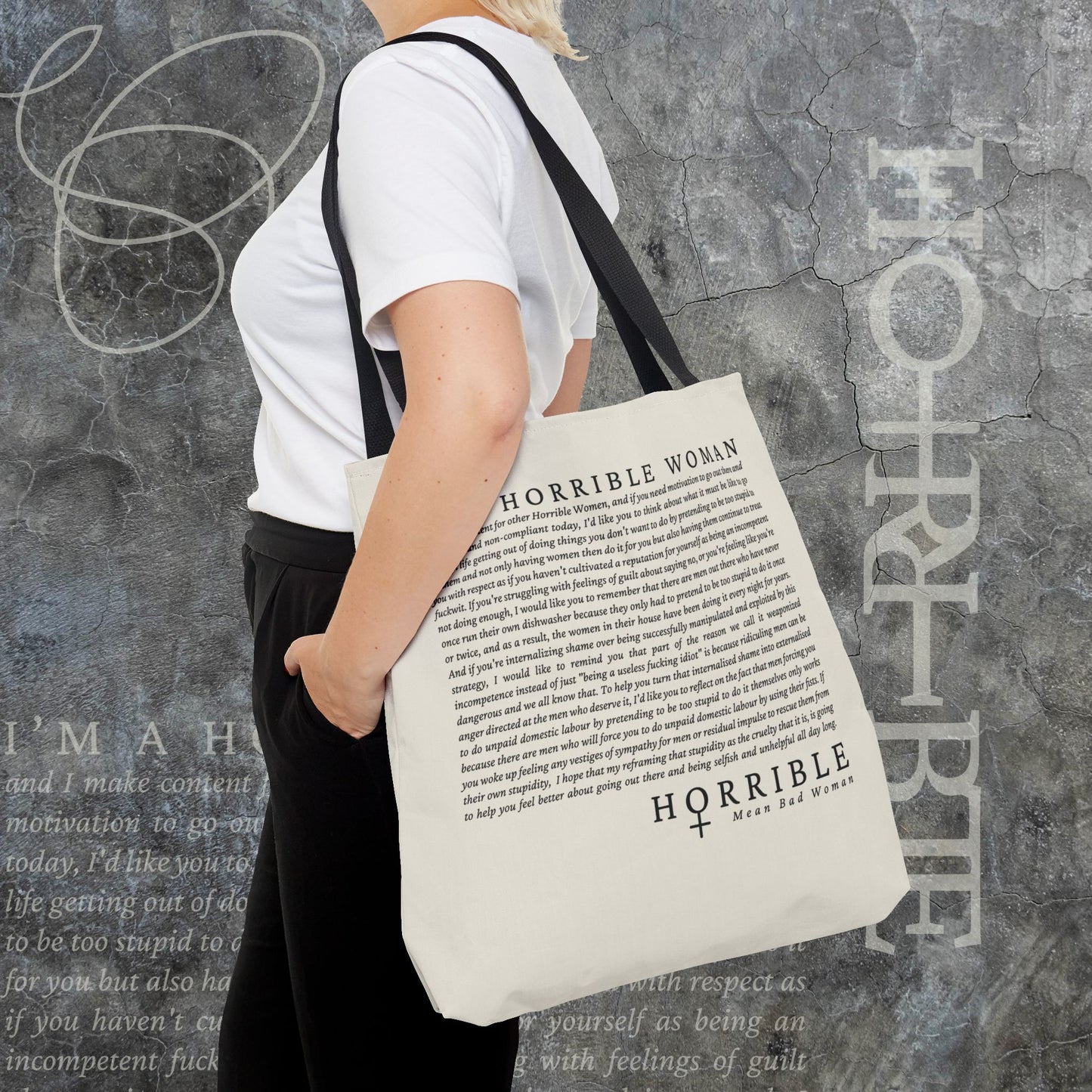 “A Horrible Rant For Horrible Women" - White Tote Bag