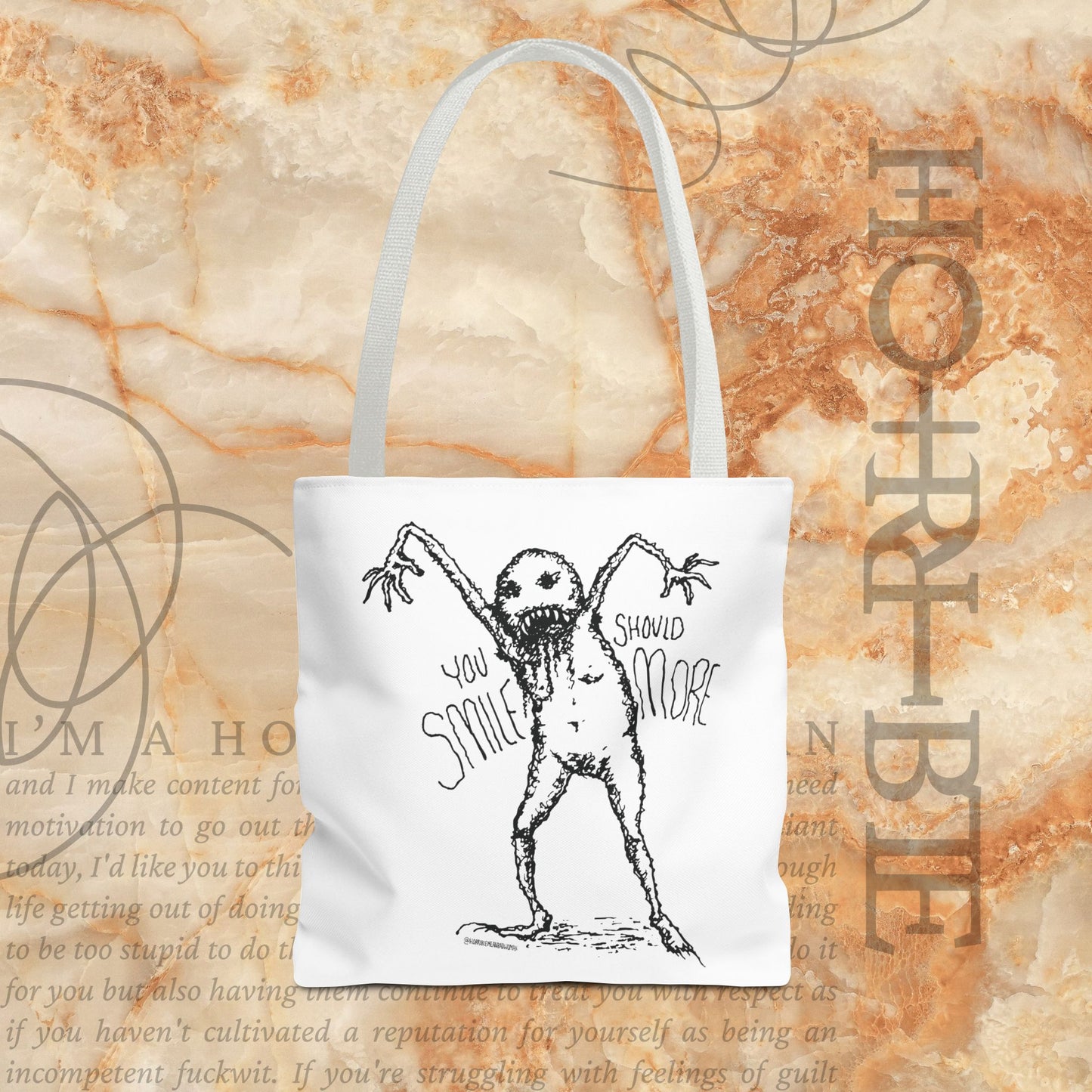 “You Should Smile More” - White Tote Bag